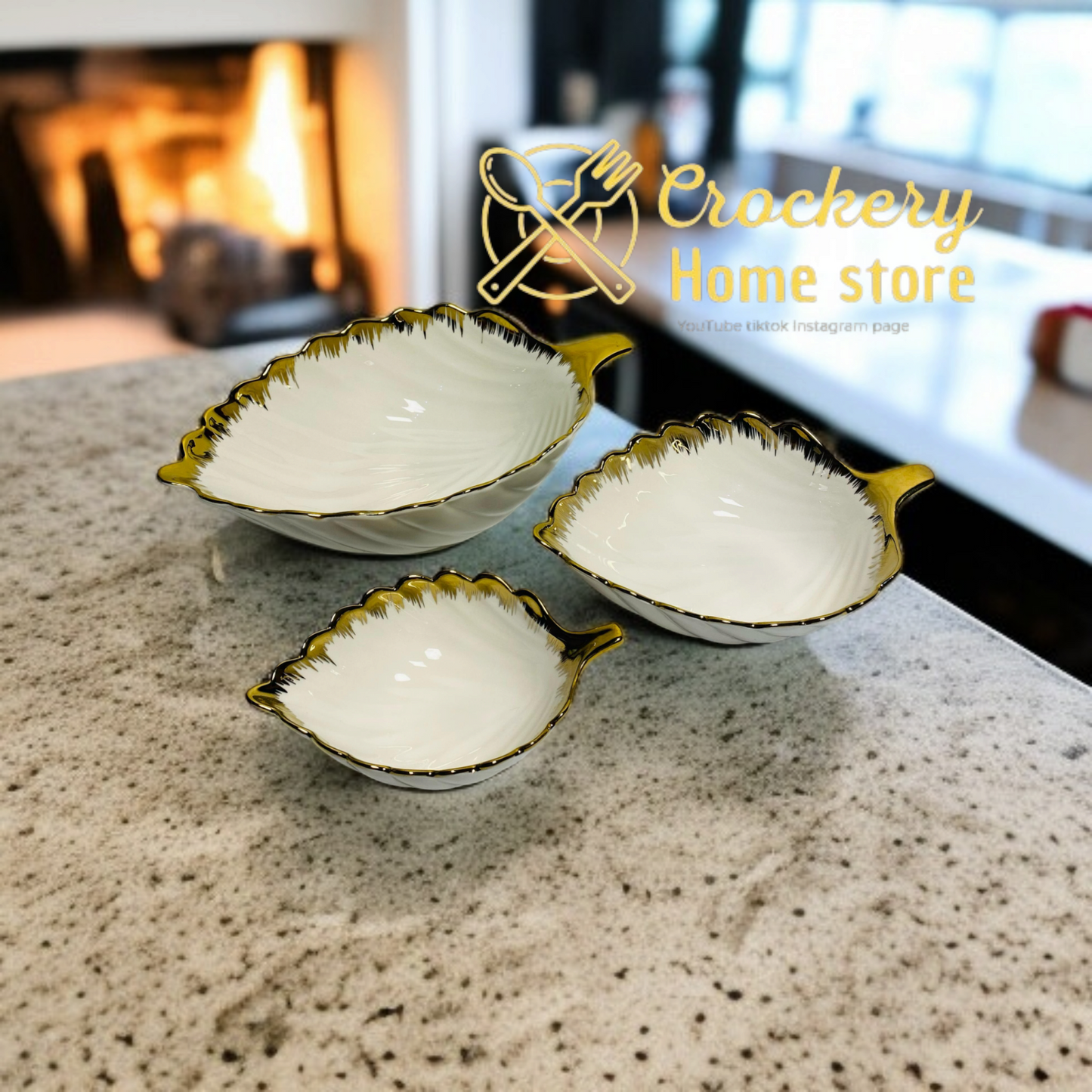 Classic 3-Piece Bone China Set – Timeless Gold & White Design