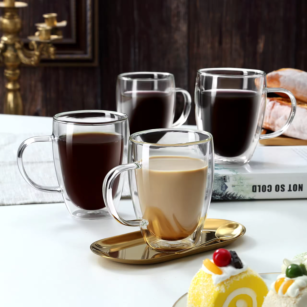 Bundle Gift Set - Double Wall Tea & Coffee Glass Mug 350ML