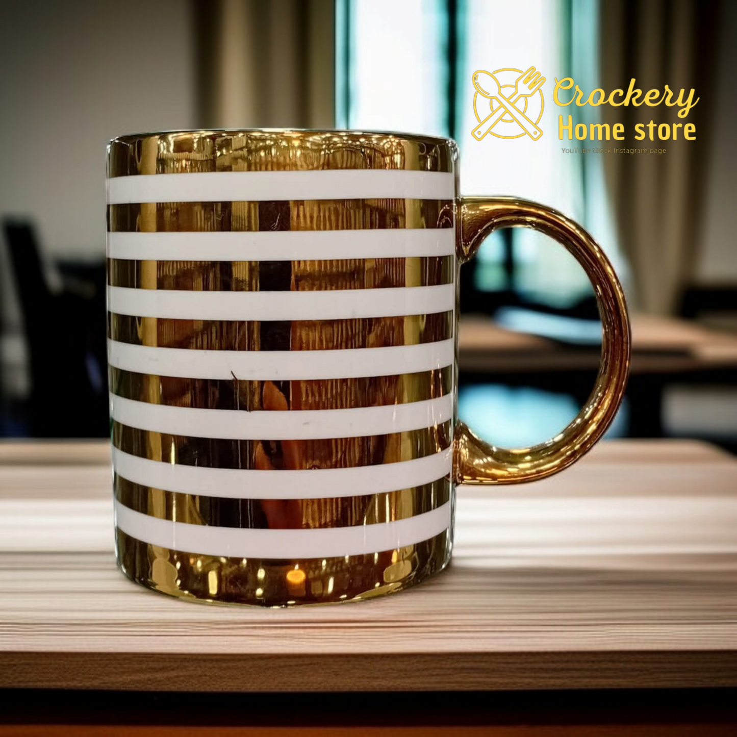 6pcs Luxury Mug Set – Golden Fancy Design for Tea & Coffee