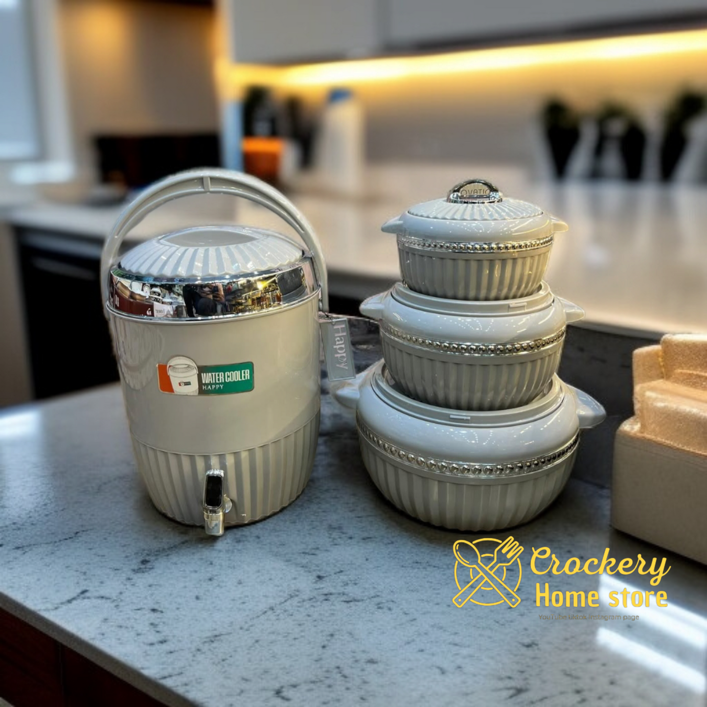 4pcs Hot Pot Set with Insulated Cooler – Elegant & Durable Design