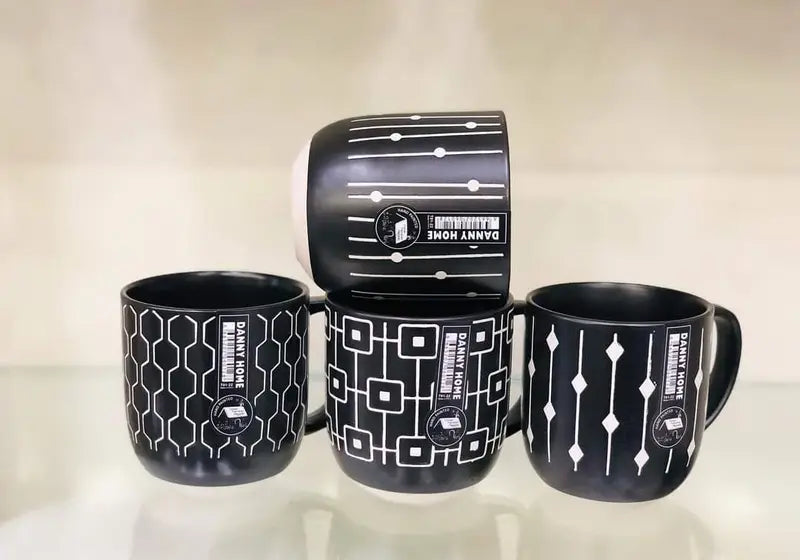 4 Pcs Ceramic Mug Set – Premium Quality Tea & Coffee Cups – Home & Office Use