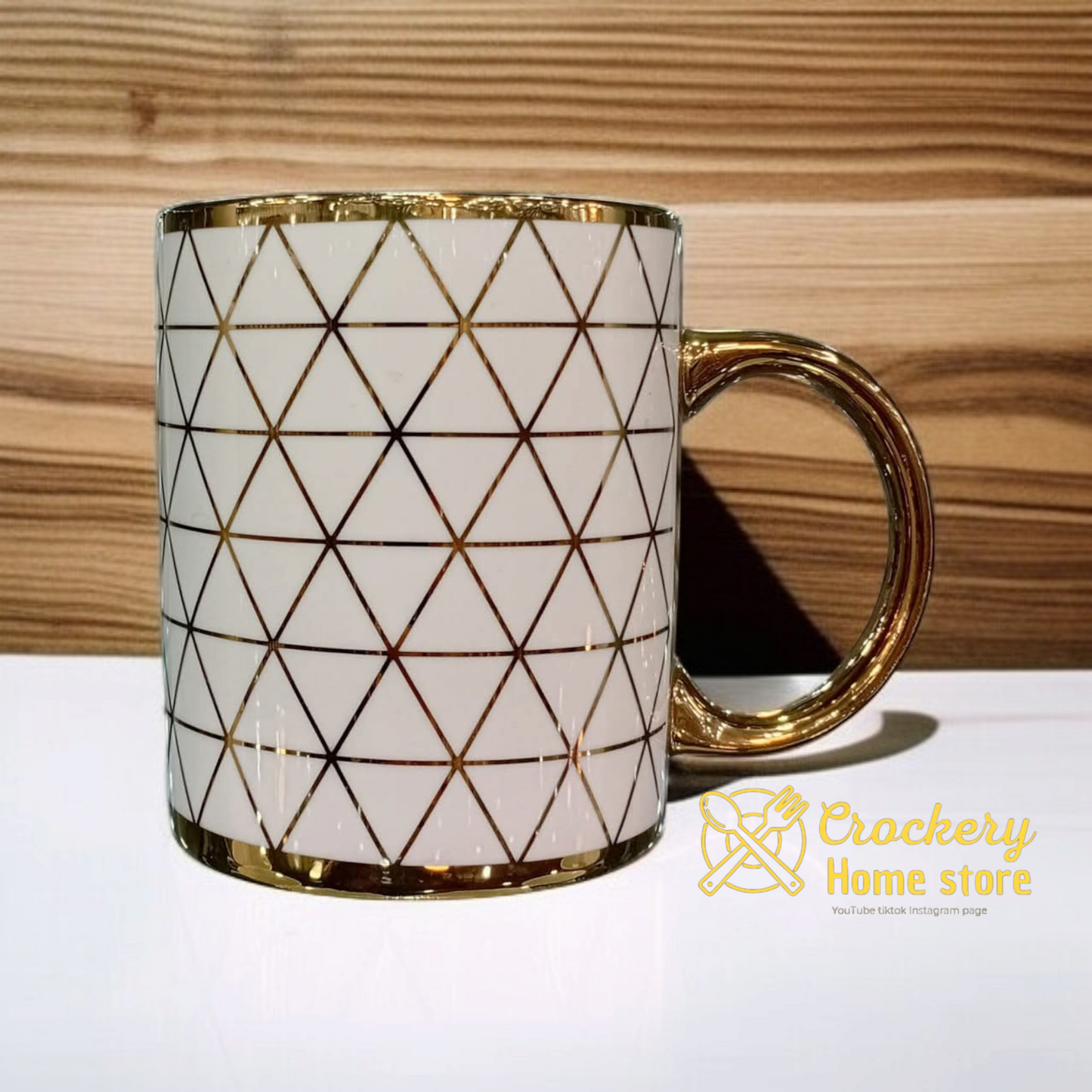 6pcs Luxury Mug Set – Golden Fancy Design for Tea & Coffee