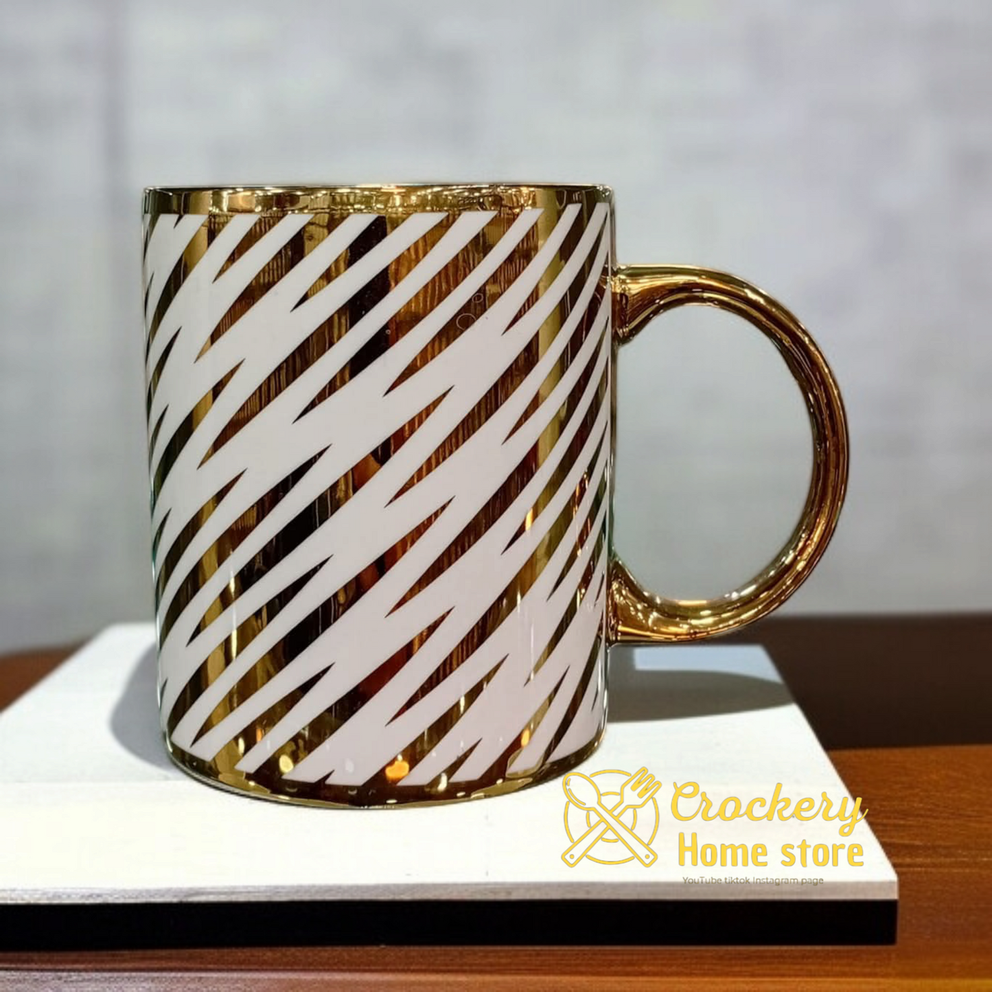 6pcs Luxury Mug Set – Golden Fancy Design for Tea & Coffee
