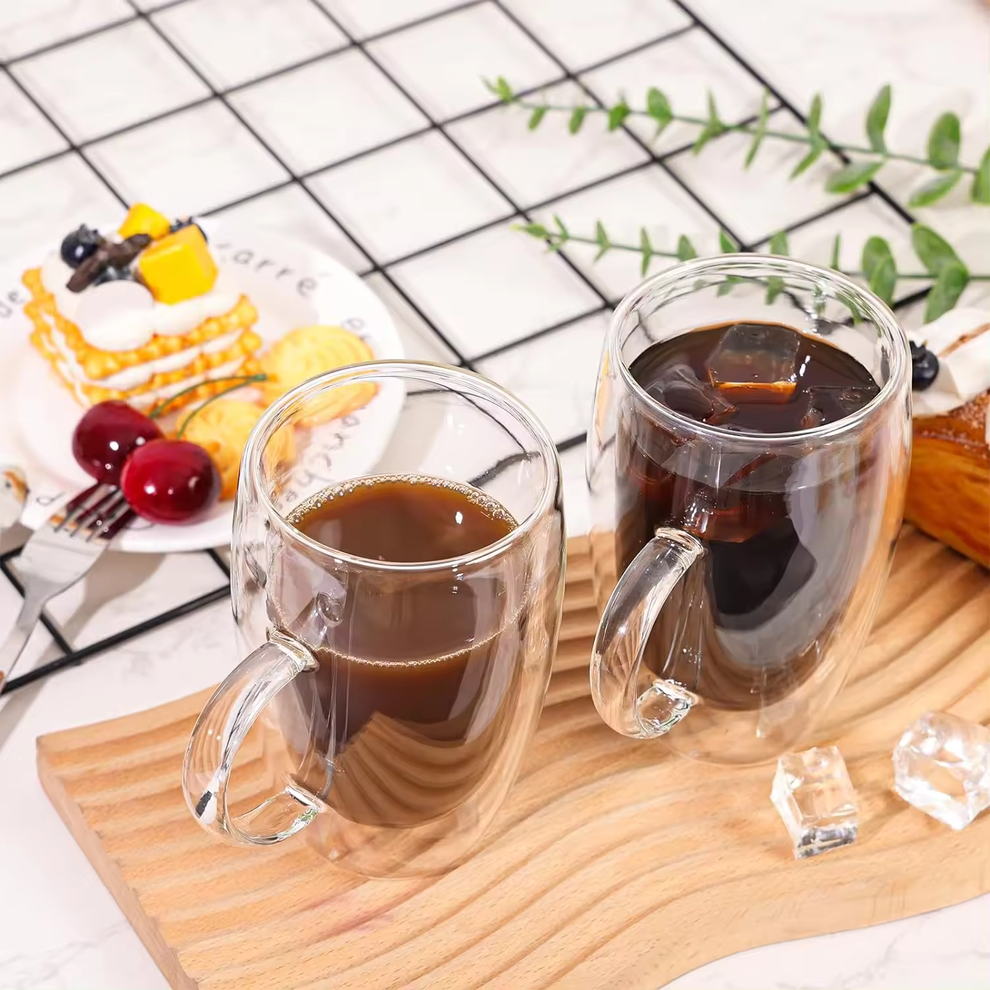 Bundle Gift Set - Double Wall Tea & Coffee Glass Mug 350ML