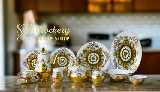 61-Piece Luxury Bone China Dinner Set – Serves 8 | Elegant Dining Collection