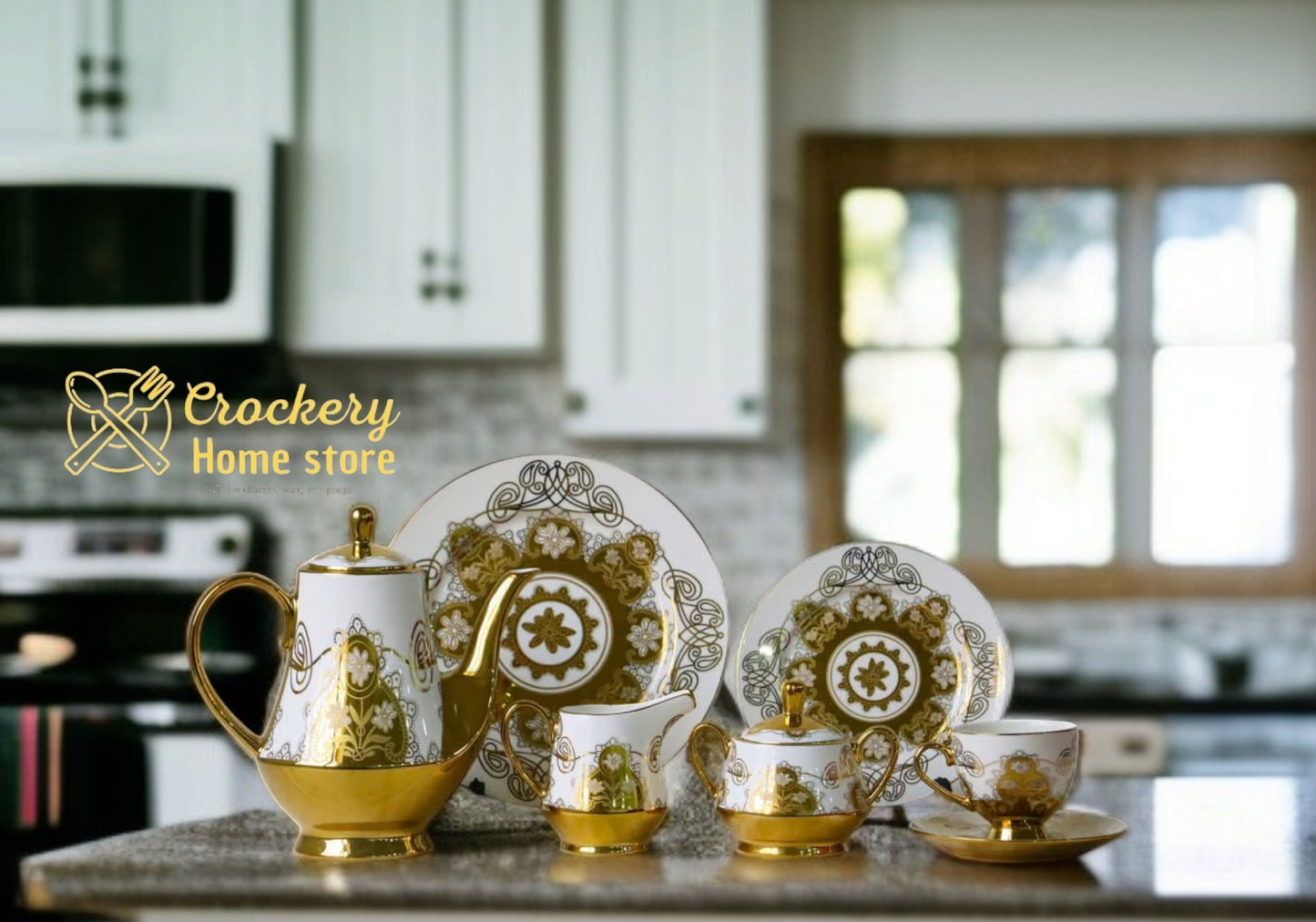 61-Piece Luxury Bone China Dinner Set – Serves 8 | Elegant Dining Collection
